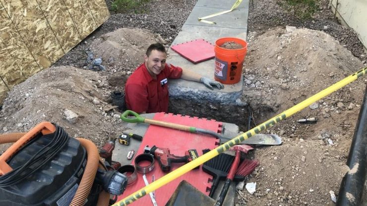 Plumber Repair underground pipe at Residential Job in Arizona